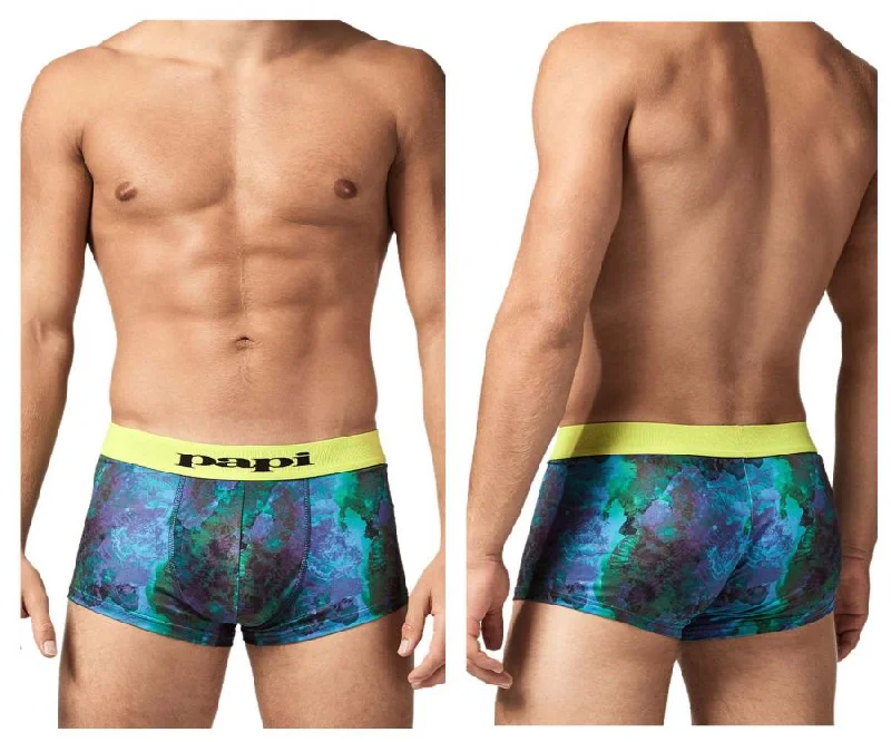 Tag - less men's boxer briefs to prevent irritationPapi UMPA050 Fashion Microflex Brazilian Trunks Color Ocean Multi Print Tag - less men's boxer briefs to prevent irritationPapi UMPA050 Fashion Microflex Brazilian Trunks Color Ocean Multi Print