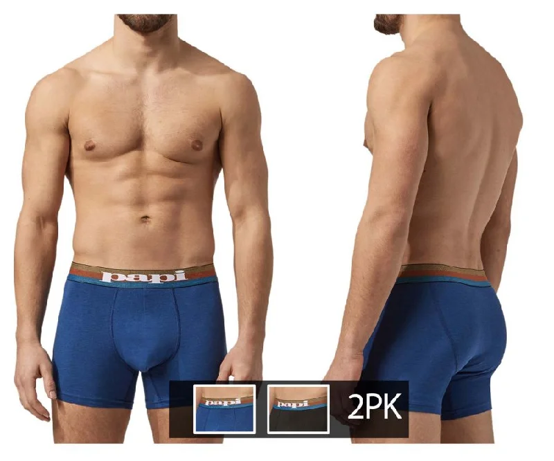 Designer men's boxer briefs with a premium lookPapi UMPA088 2PK Microflex Brazilian Boxer Briefs Color Blue-Black Designer men's boxer briefs with a premium lookPapi UMPA088 2PK Microflex Brazilian Boxer Briefs Color Blue-Black