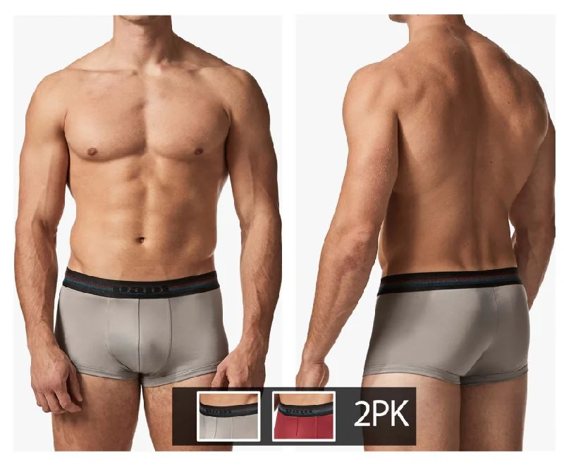Stretch - fabric men's boxer briefs for a flexible fitPapi UMPA107 2PK Microflex Performance Trunks Color Gray-Red Stretch - fabric men's boxer briefs for a flexible fitPapi UMPA107 2PK Microflex Performance Trunks Color Gray-Red