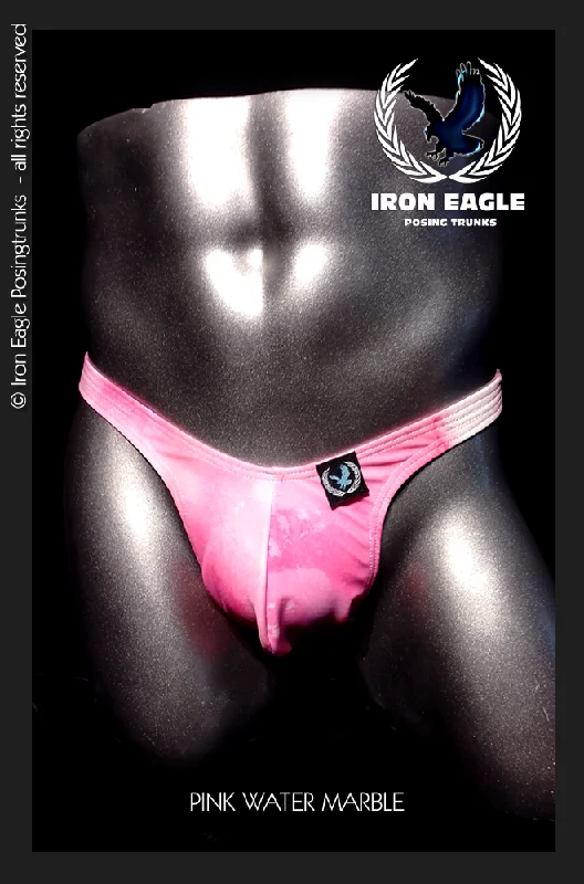 Slim - cut men's trunks for a modern stylePink Water Marble