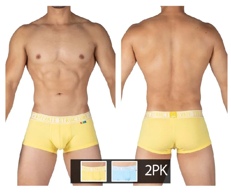 Solid - color men's boxer briefs in classic huesPrivate Structure EPUT4386 Pride 2PK Mid Waist Trunks Color Yellow-Blue Solid - color men's boxer briefs in classic huesPrivate Structure EPUT4386 Pride 2PK Mid Waist Trunks Color Yellow-Blue