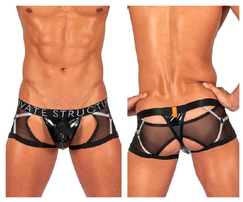 Moisture - wicking men's boxer briefs for sports activitiesPrivate Structure LCUT4417 Alpha Low Waist Harness Trunks Color Black Moisture - wicking men's boxer briefs for sports activitiesPrivate Structure LCUT4417 Alpha Low Waist Harness Trunks Color Black
