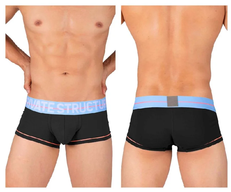 Athletic - style men's boxer briefs for active lifestylesPrivate Structure MOUX4103 Mo Lite Mid Waist Trunks Color Black Athletic - style men's boxer briefs for active lifestylesPrivate Structure MOUX4103 Mo Lite Mid Waist Trunks Color Black