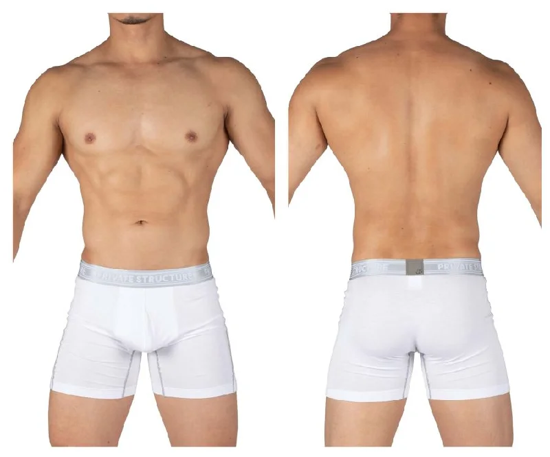 Designer men's boxer briefs with a premium lookPrivate Structure PBUT4380 Bamboo Mid Waist Boxer Briefs Color Bright White Designer men's boxer briefs with a premium lookPrivate Structure PBUT4380 Bamboo Mid Waist Boxer Briefs Color Bright White