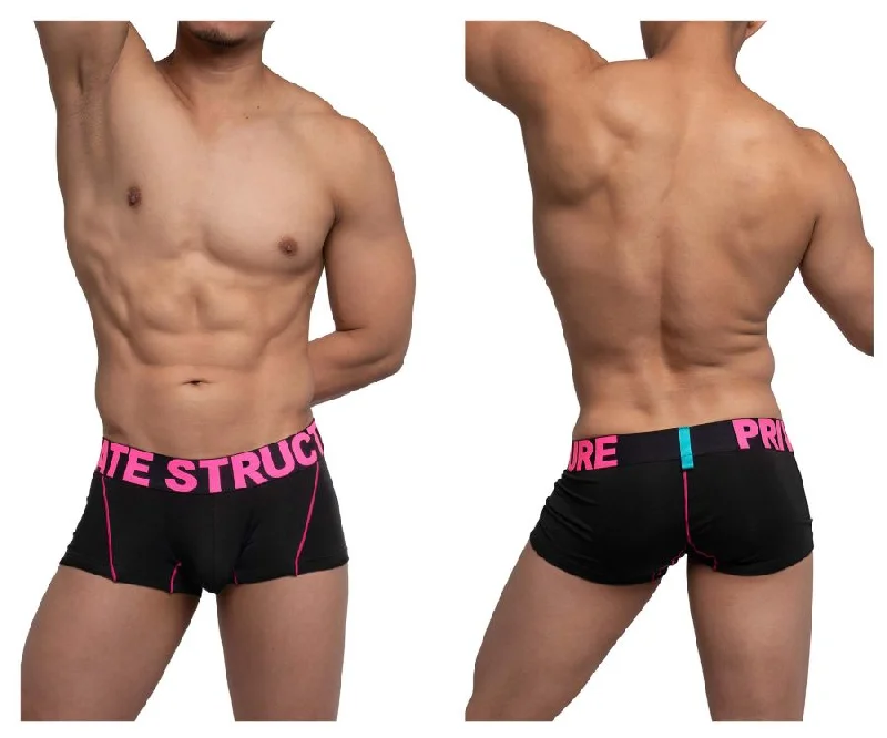 High - rise men's boxer briefs for extra supportPrivate Structure PMUX4182 Modality Trunks Color Black-Magenta High - rise men's boxer briefs for extra supportPrivate Structure PMUX4182 Modality Trunks Color Black-Magenta
