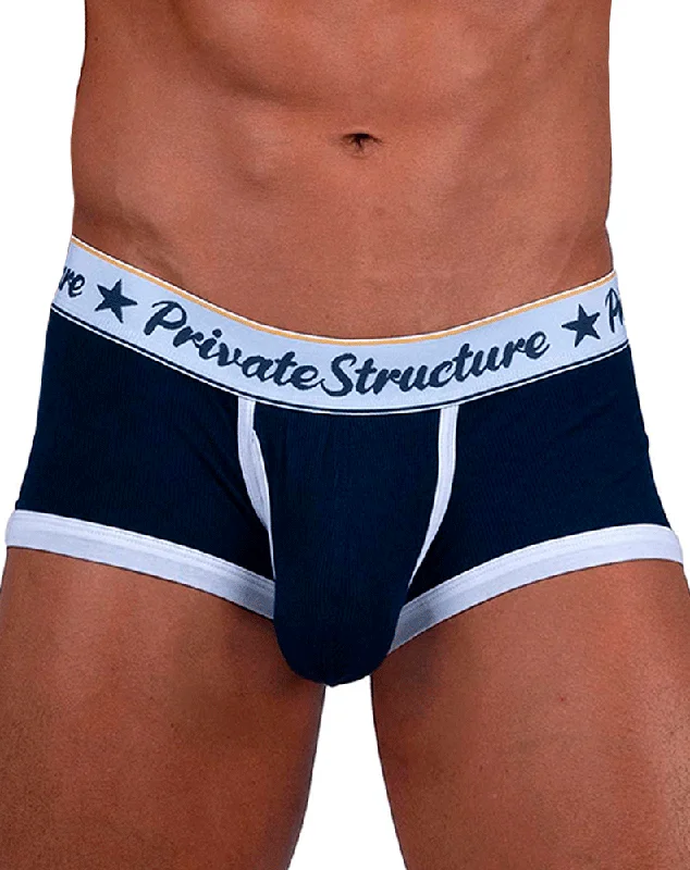 Printed men's trunks with eye - catching motifsPrivate Structure Scus4530 Classic Mid Waist Trunks Navy