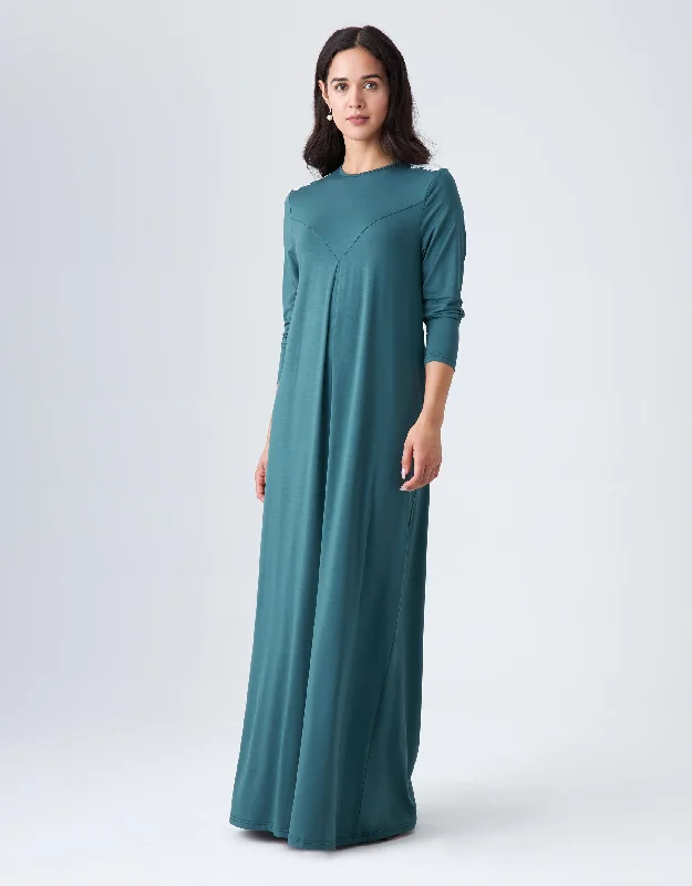 Men's robes made from sustainable materialsPull On Lace Trimmed V-Cut Nightgown Teal Green