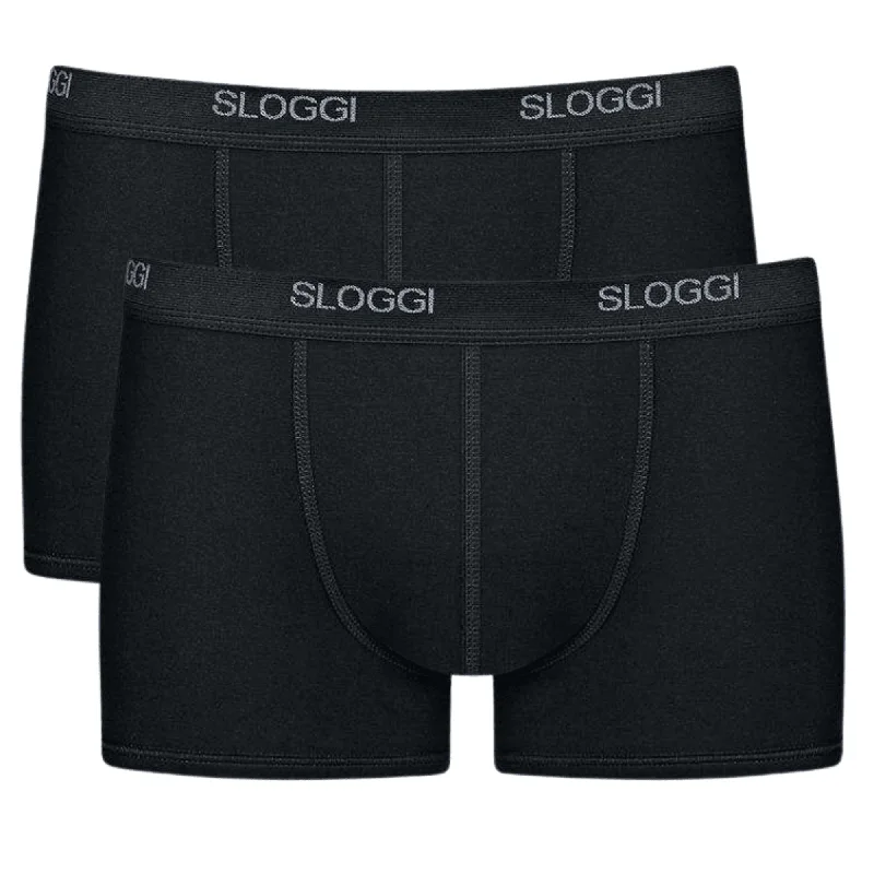 Athletic - grade men's trunks for sportsSloggi Men Basic Short 2 Pack - Black
