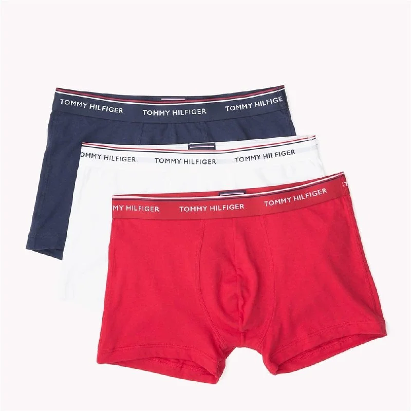 Slim - cut men's trunks for a modern styleTommy Hilfiger Premium Essential Stretch Trunk 3 Pack - Navy/White/Tango Red