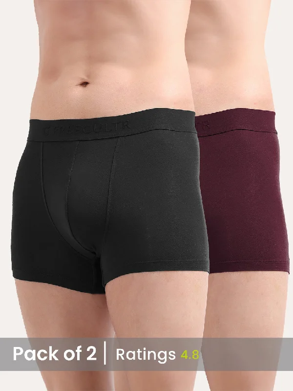 Men's trunks with a contoured pouch designMen's Anti-Bacterial Micro Modal Trunk in Solid Waistband (Pack of 2) Men's trunks with a contoured pouch designMen's Anti-Bacterial Micro Modal Trunk in Solid Waistband (Pack of 2)