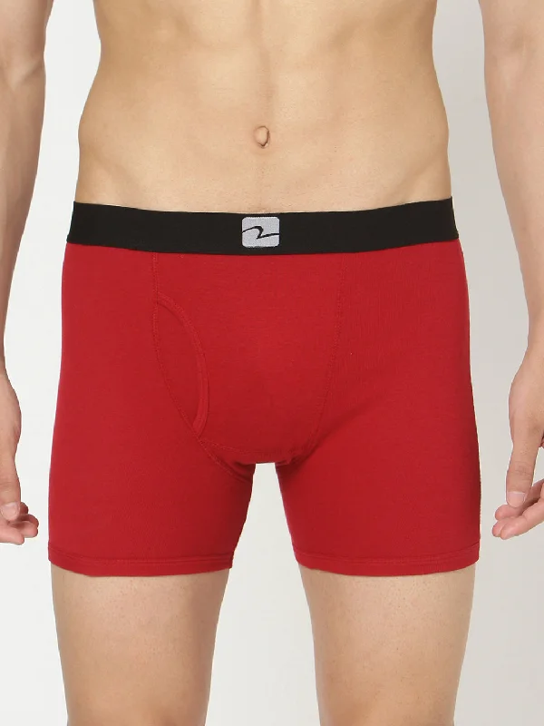 Low - rise men's trunks for a trendy lookUnderjeans By Spykar Men Premium Maroon Cotton Trunk