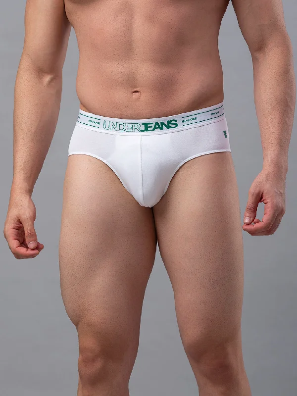 Antimicrobial men's briefs for hygieneUnderjeans By Spykar Men Premium Cotton Blend White Brief Antimicrobial men's briefs for hygieneUnderjeans By Spykar Men Premium Cotton Blend White Brief
