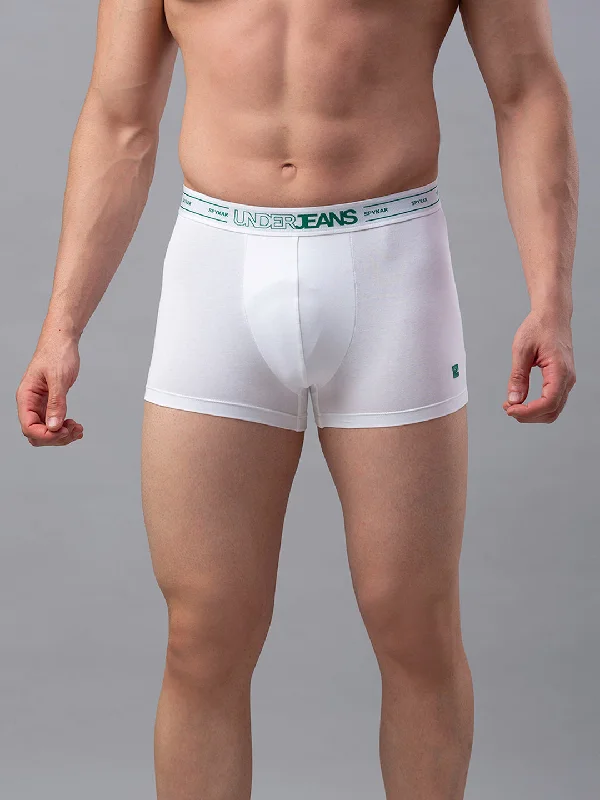 Men's trunks with a reinforced crotch areaUnderjeans By Spykar Men Premium White Cotton Blend Trunk Men's trunks with a reinforced crotch areaUnderjeans By Spykar Men Premium White Cotton Blend Trunk