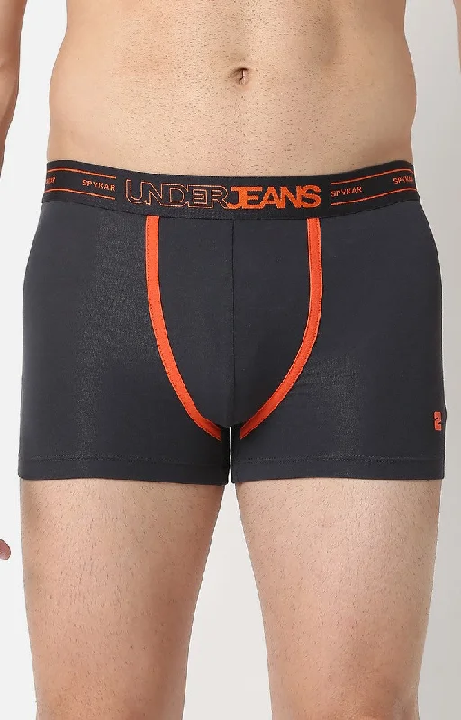 Patterned men's trunks, like camo or dotsUnderjeans By Spykar Men Premium Grey Cotton Trunk