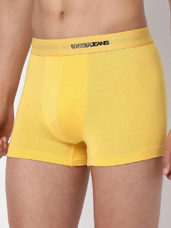 Tag - less men's trunks for irritation - free comfortMen Premium Micromodal Yellow Trunk - Underjeans By Spykar Tag - less men's trunks for irritation - free comfortMen Premium Micromodal Yellow Trunk - Underjeans By Spykar
