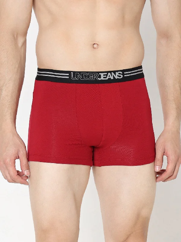 Stretch - lycra men's trunks for flexibilityUnderjeans by Spykar Men Premium Maroon Trunk Stretch - lycra men's trunks for flexibilityUnderjeans by Spykar Men Premium Maroon Trunk