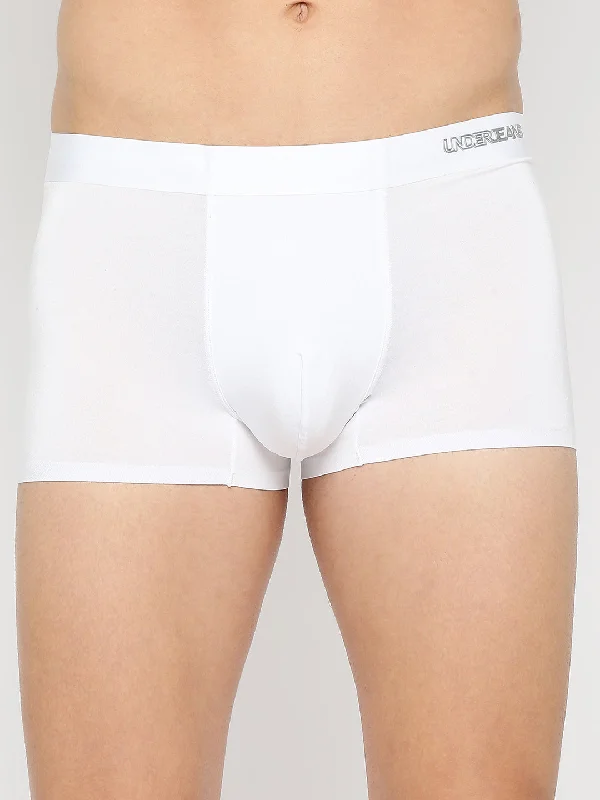 Moisture - wicking men's trunks for active useMen White Solid Super Premium Bonded Elastic Trunk - Underjeans By Spykar Moisture - wicking men's trunks for active useMen White Solid Super Premium Bonded Elastic Trunk - Underjeans By Spykar