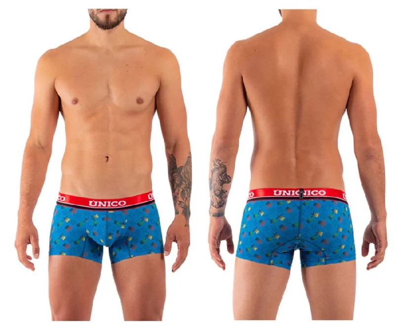 High - rise men's boxer briefs for extra supportUnico 21100100103 Marine Trutles Trunks Color 63-Blue High - rise men's boxer briefs for extra supportUnico 21100100103 Marine Trutles Trunks Color 63-Blue