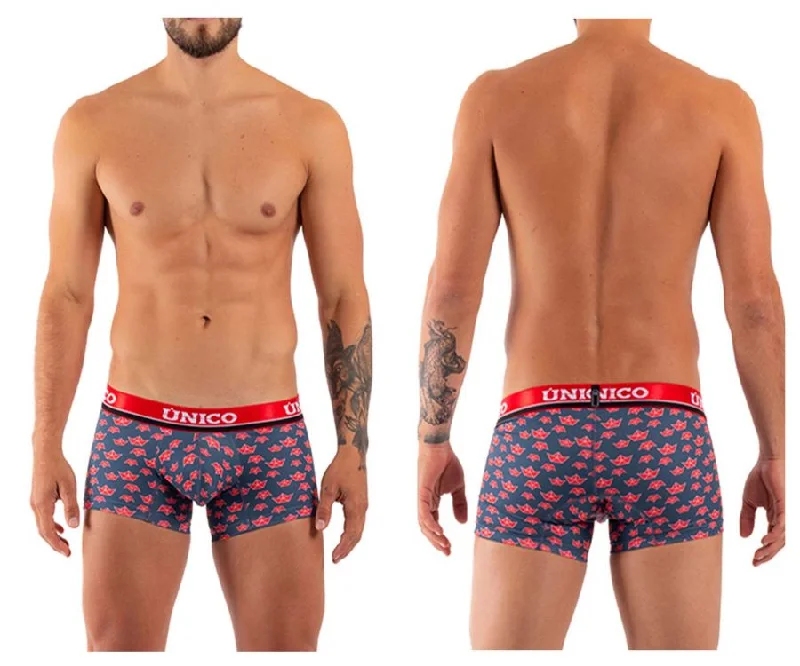 Patterned men's boxer briefs, such as stripes or checksUnico 21110100103 Paper Ship Trunks Color 63-Navy Patterned men's boxer briefs, such as stripes or checksUnico 21110100103 Paper Ship Trunks Color 63-Navy