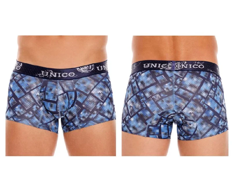 Organic cotton men's boxer briefs for sensitive skinUnico 22100100115 Tartan Trunks Color 90-Printed