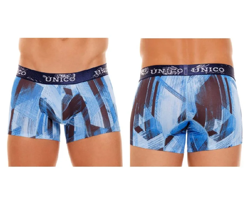 High - rise men's boxer briefs for extra supportUnico 22100100123 Tintado Trunks Color 63-Printed