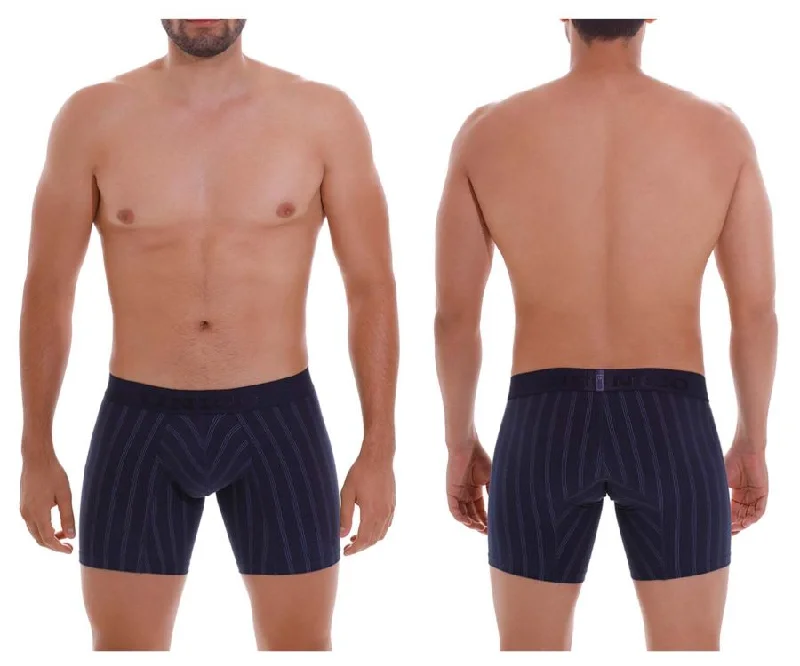 Stretch - fabric men's boxer briefs for a flexible fitUnico 22100100203 Senda Boxer Briefs Color 82-Dark Blue