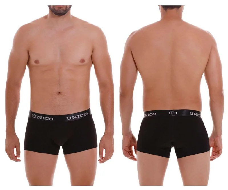 Patterned men's boxer briefs, such as stripes or checksUnico 22120100103 Intenso A22 Trunks Color 99-Black