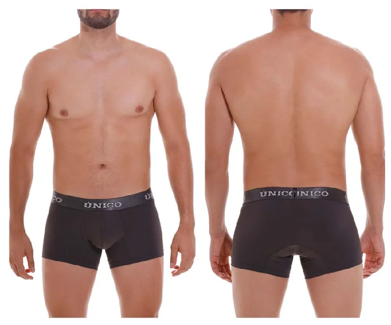 High - rise men's boxer briefs for extra supportUnico 22120100108 Asfalto M22 Trunks Color 96-Dark Gray