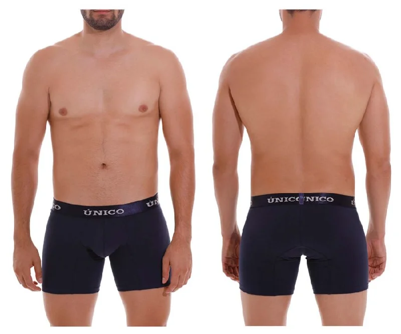 Anti - odor men's boxer briefs for long - lasting freshnessUnico 22120100202 Profundo A22 Boxer Briefs Color 82-Dark Blue