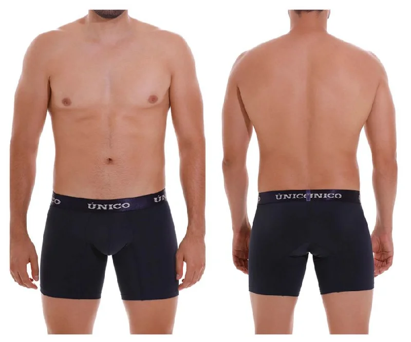Men's boxer briefs with a reinforced waistbandUnico 22120100206 Profundo M22 Boxer Briefs Color 82-Dark Blue