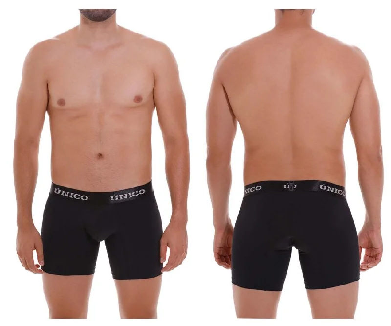 Athletic - style men's boxer briefs for active lifestylesUnico 22120100207 Intenso M22 Boxer Briefs Color 99-Black