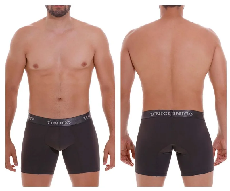 High - rise men's boxer briefs for extra supportUnico 22120100208 Asfalto M22 Boxer Briefs Color 96-Dark Gray