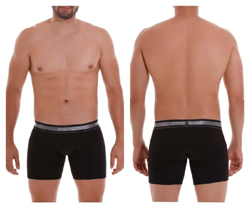Mesh - paneled men's boxer briefs for ventilationUnico 22120100211 Nebuloso A22 Boxer Briefs Color 99-Black