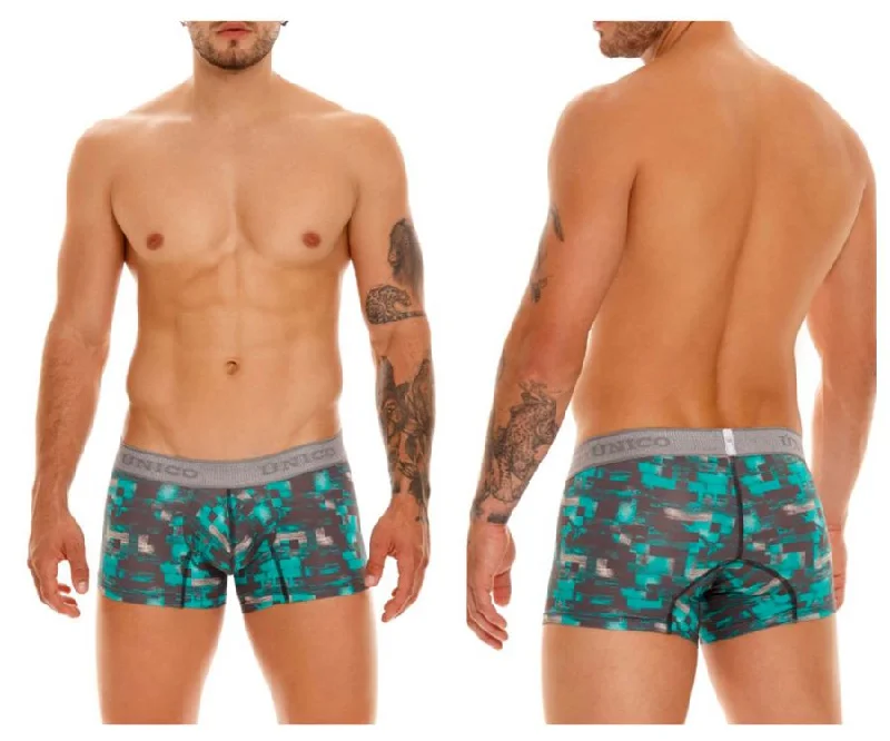 Stretch - fabric men's boxer briefs for a flexible fitUnico 23050100104 Escaque Trunks Color 63-Green Stretch - fabric men's boxer briefs for a flexible fitUnico 23050100104 Escaque Trunks Color 63-Green
