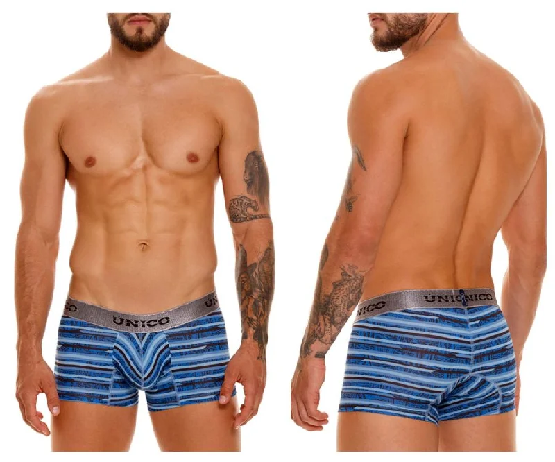 Compression men's boxer briefs for muscle supportUnico 23080100114 Rayado Trunks Color 43-Blue Compression men's boxer briefs for muscle supportUnico 23080100114 Rayado Trunks Color 43-Blue