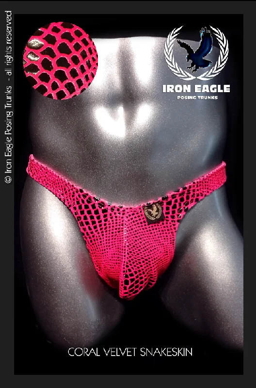 Tag - less men's trunks for irritation - free comfortVelvet Snakeskin Coral