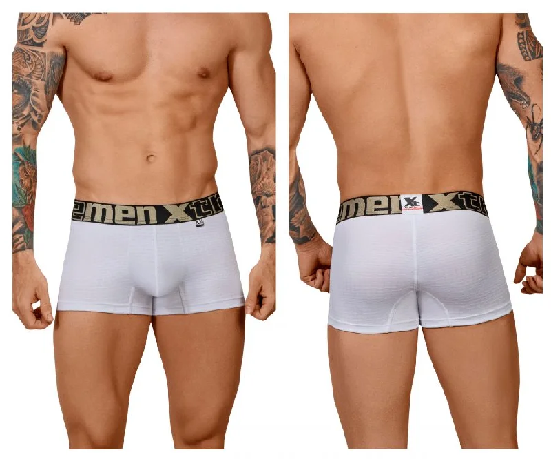 Solid - color men's boxer briefs in classic huesXtremen 51436C Geometric Jacquard Trunk Color White Solid - color men's boxer briefs in classic huesXtremen 51436C Geometric Jacquard Trunk Color White
