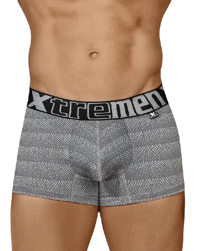 Tag - less men's trunks for irritation - free comfortXtremen 51449c Geometric Jacquard Trunk Gray Tag - less men's trunks for irritation - free comfortXtremen 51449c Geometric Jacquard Trunk Gray