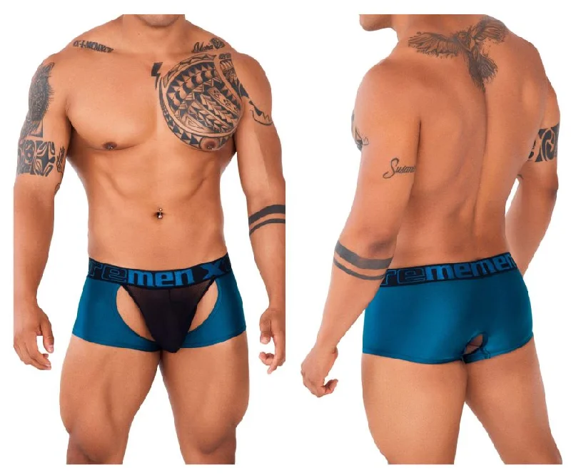 Low - rise men's boxer briefs for a modern silhouetteXtremen 91125 Mesh Trunks Color Petrol