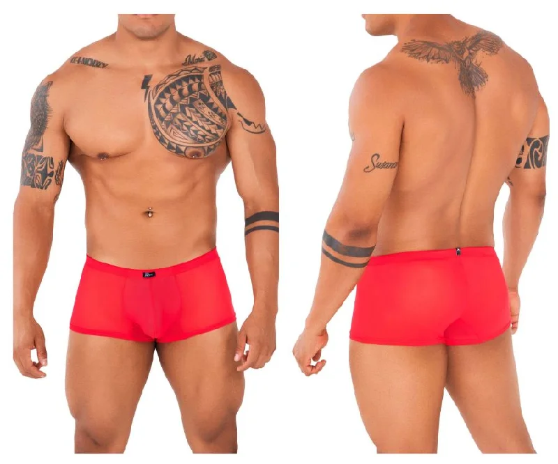 Printed men's boxer briefs with fun designsXtremen 91127 Mesh Trunks Color Red