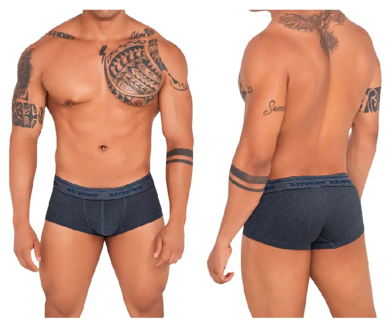 Stretch - fabric men's boxer briefs for a flexible fitXtremen 91140 Ultra-soft Trunks Color Gray Cross Stretch - fabric men's boxer briefs for a flexible fitXtremen 91140 Ultra-soft Trunks Color Gray Cross