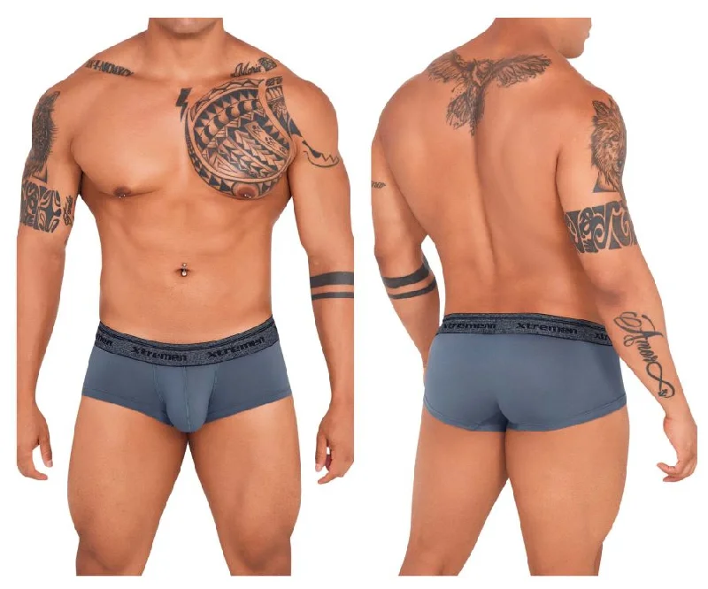 Moisture - wicking men's boxer briefs for sports activitiesXtremen 91140 Ultra-soft Trunks Color Dark Gray Moisture - wicking men's boxer briefs for sports activitiesXtremen 91140 Ultra-soft Trunks Color Dark Gray