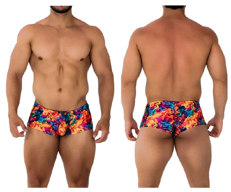 Thermal men's boxer briefs for cold weatherXtremen 91170 Printed Trunks Color Fire
