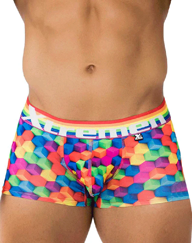 Printed men's trunks with eye - catching motifsXtremen 91173 Printed Trunks Cubes