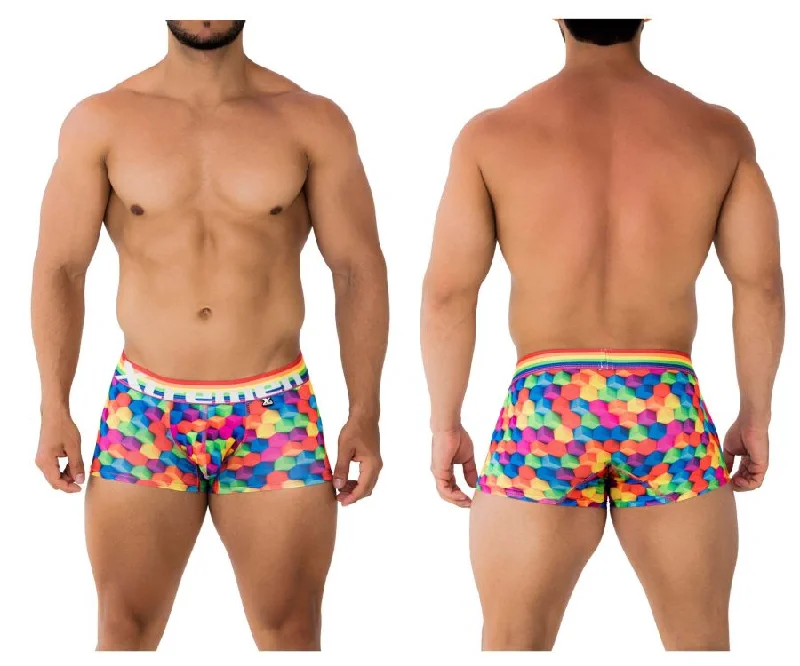Men's boxer briefs with a contoured pouch for comfortXtremen 91173 Printed Trunks Color Cubes Men's boxer briefs with a contoured pouch for comfortXtremen 91173 Printed Trunks Color Cubes