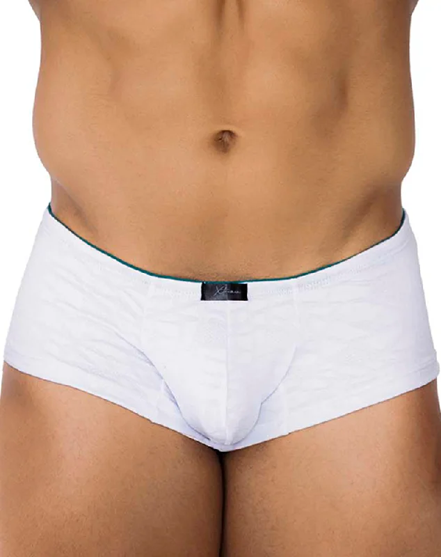 Moisture - wicking men's trunks for active useXtremen 91199 Jacquard Trunks White