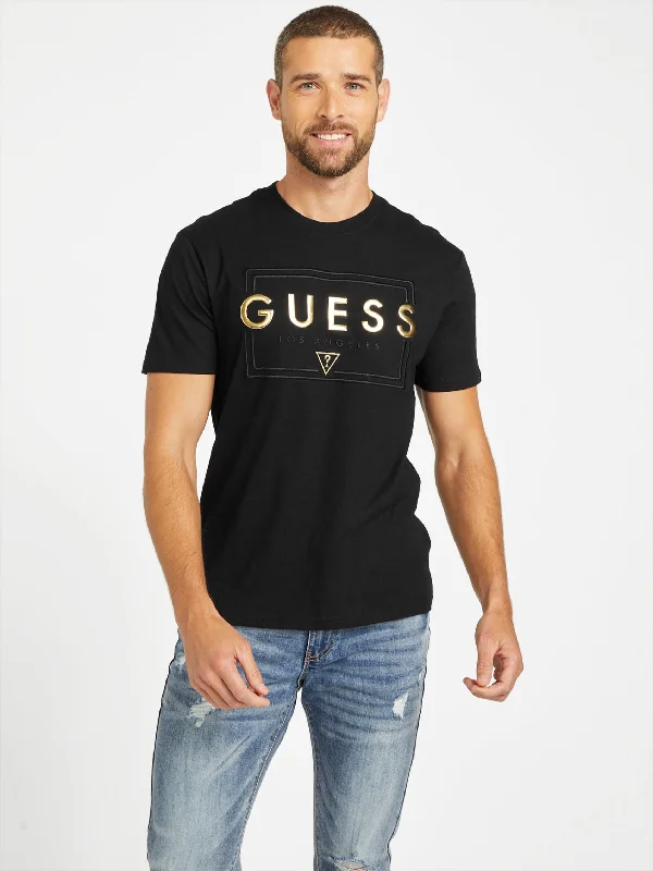 Men's short - sleeve linen t - shirts for summer beach outingsEco Rowel Logo Tee