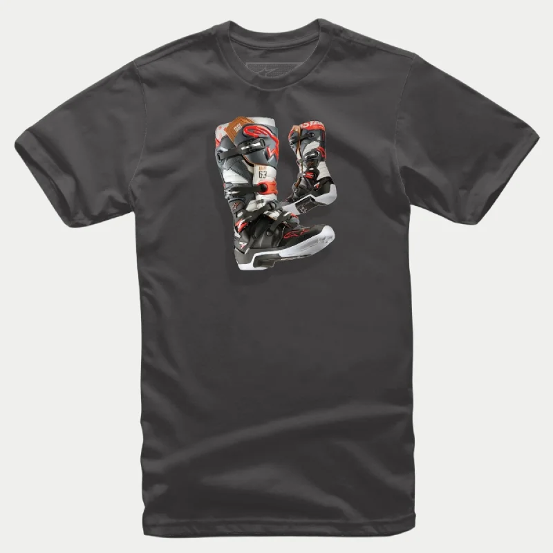 Men's button - front t - shirts with a unique artistic printJuvy Tech 7 Boot Tee