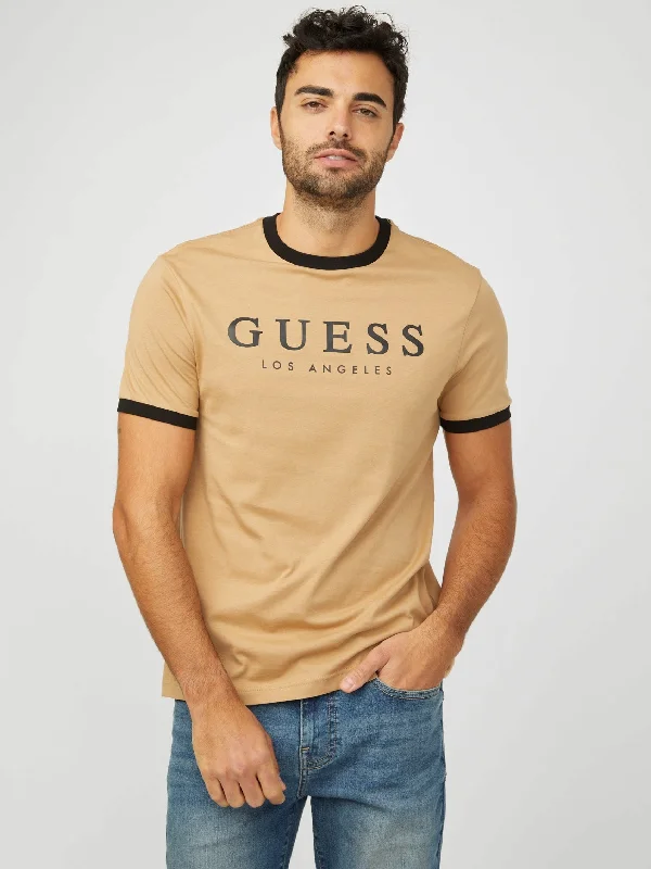 Men's slim - fit graphic t - shirts with vintage rock band printsKirk Logo Crew Tee
